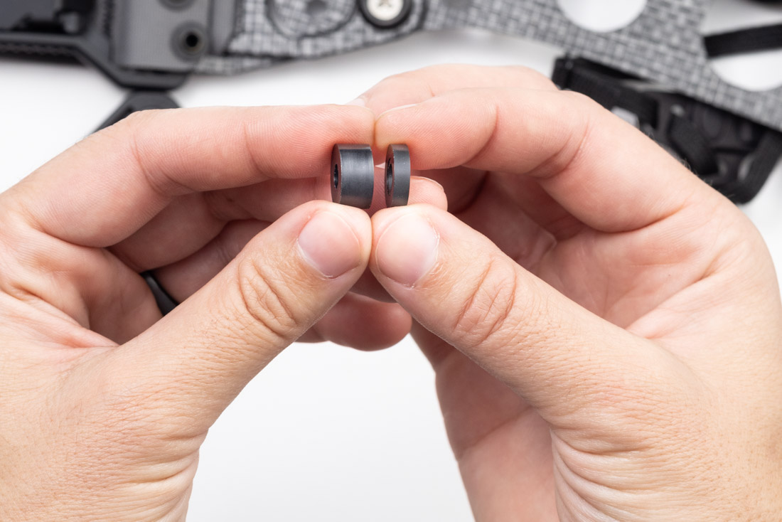 Photo of hard plastic holster spacers.