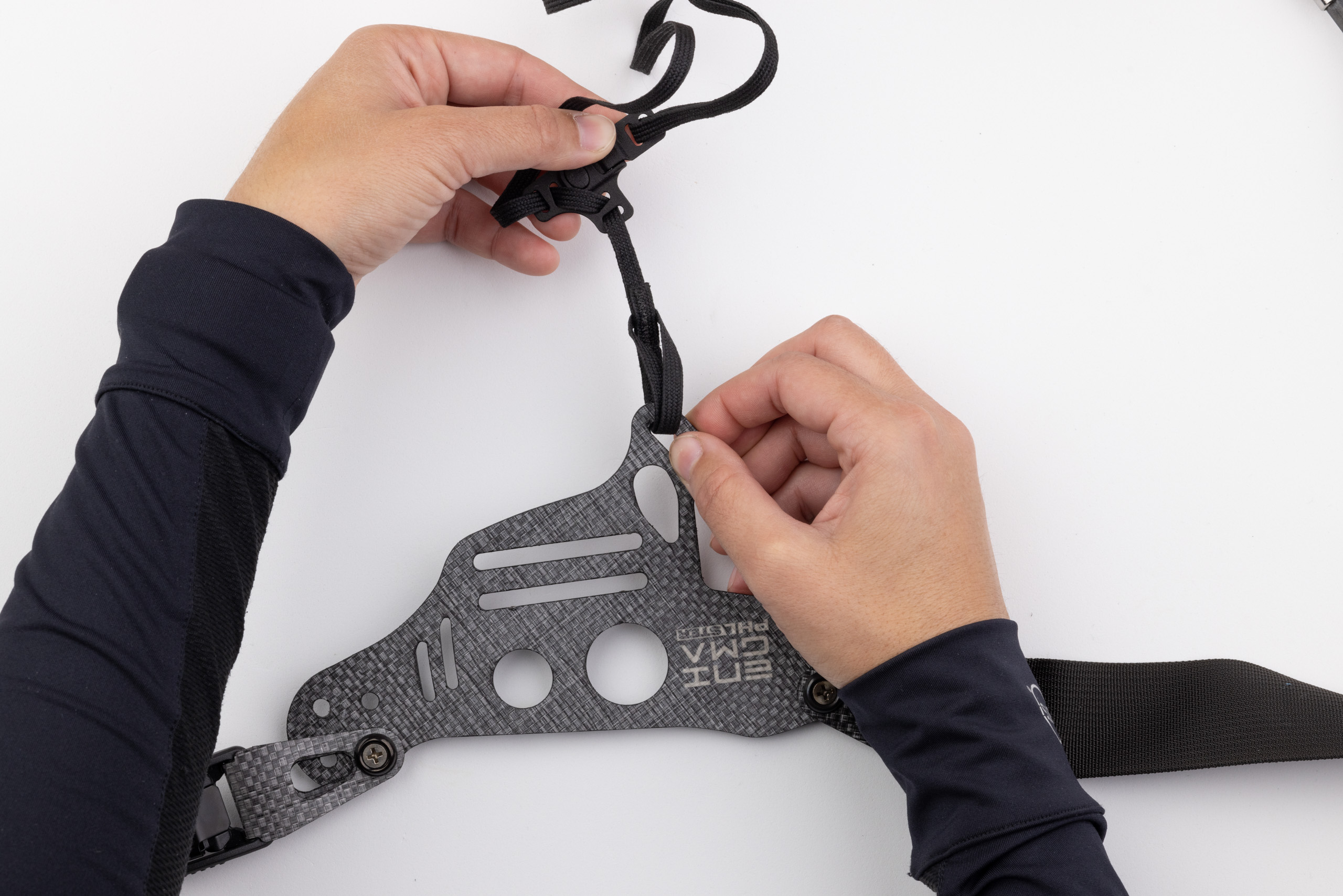 Photo of leg leash attached to Enigma faceplate.