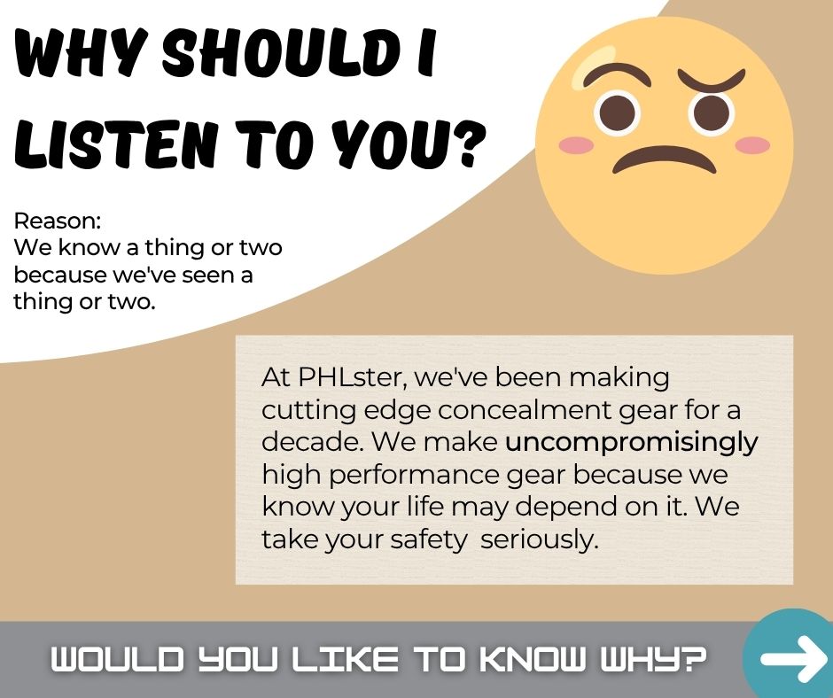 Infographic with background info about PHLster's years of experience making high performance gear.
