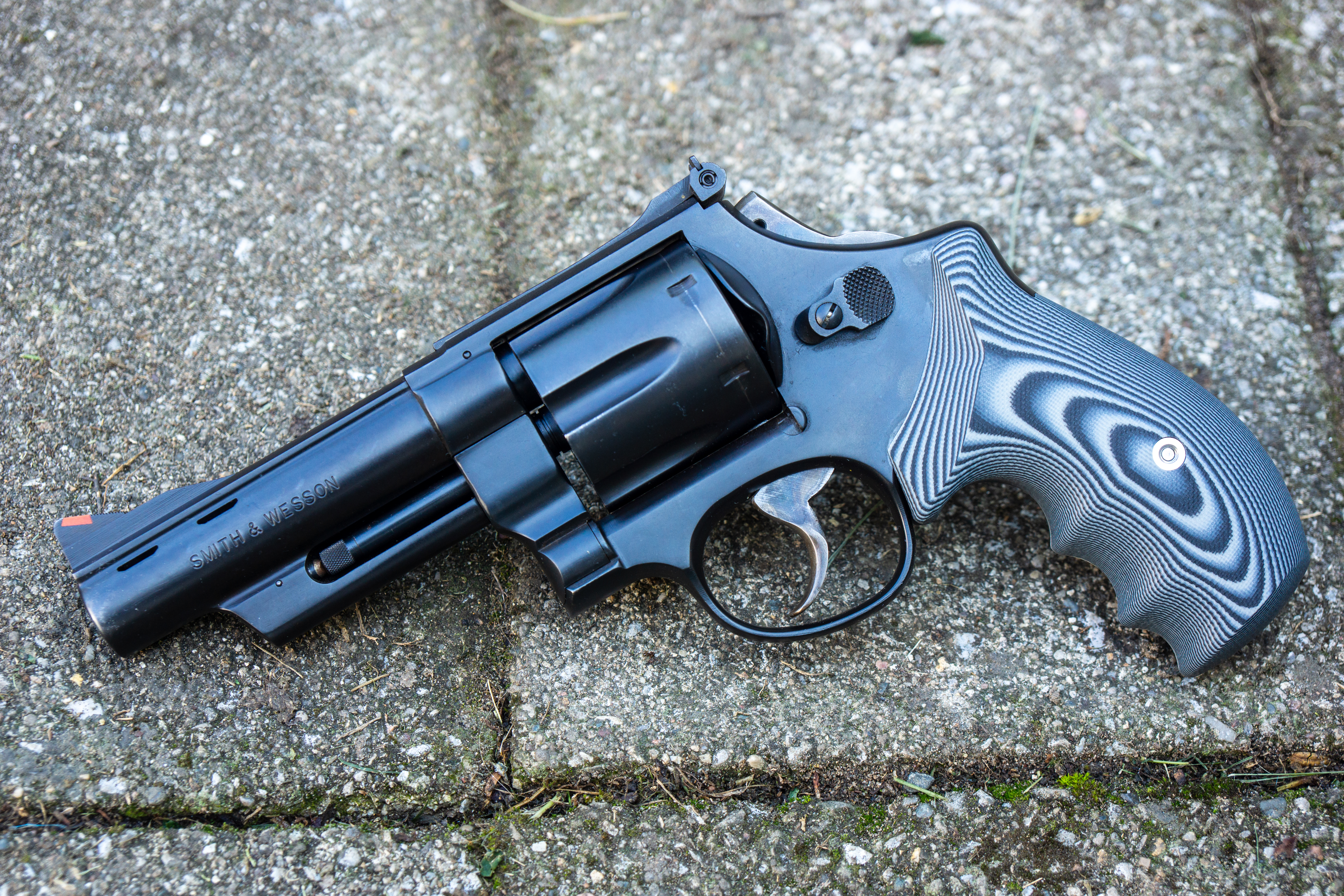 A large frame Smith & Wesson has its recoil tamed via quad Mag-Na-Porting and more comfortable G10 stocks from VZ. This column will primarily focus on small-frame snubbies, - image