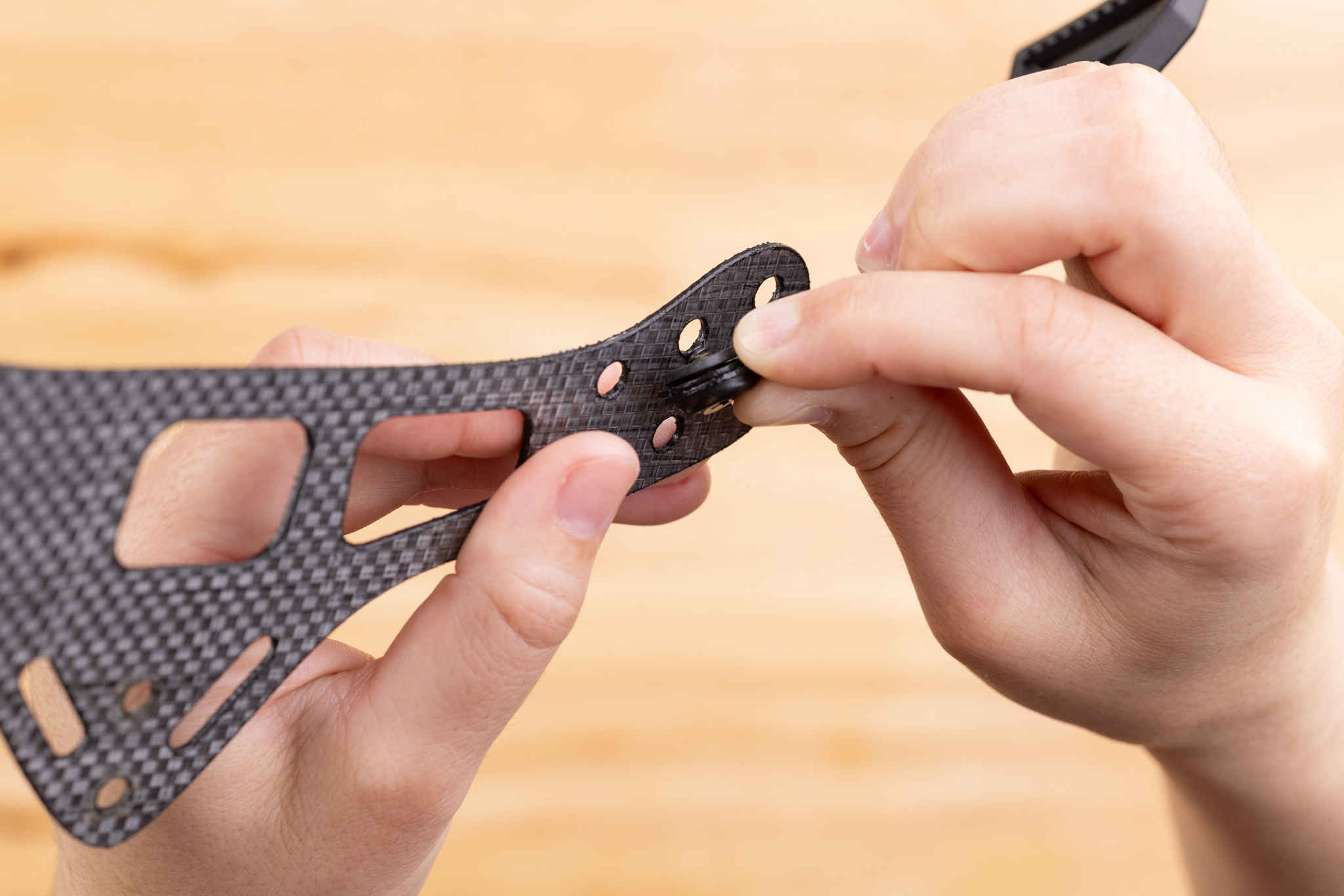 Photo of belt end attaching to Enigma faceplate.