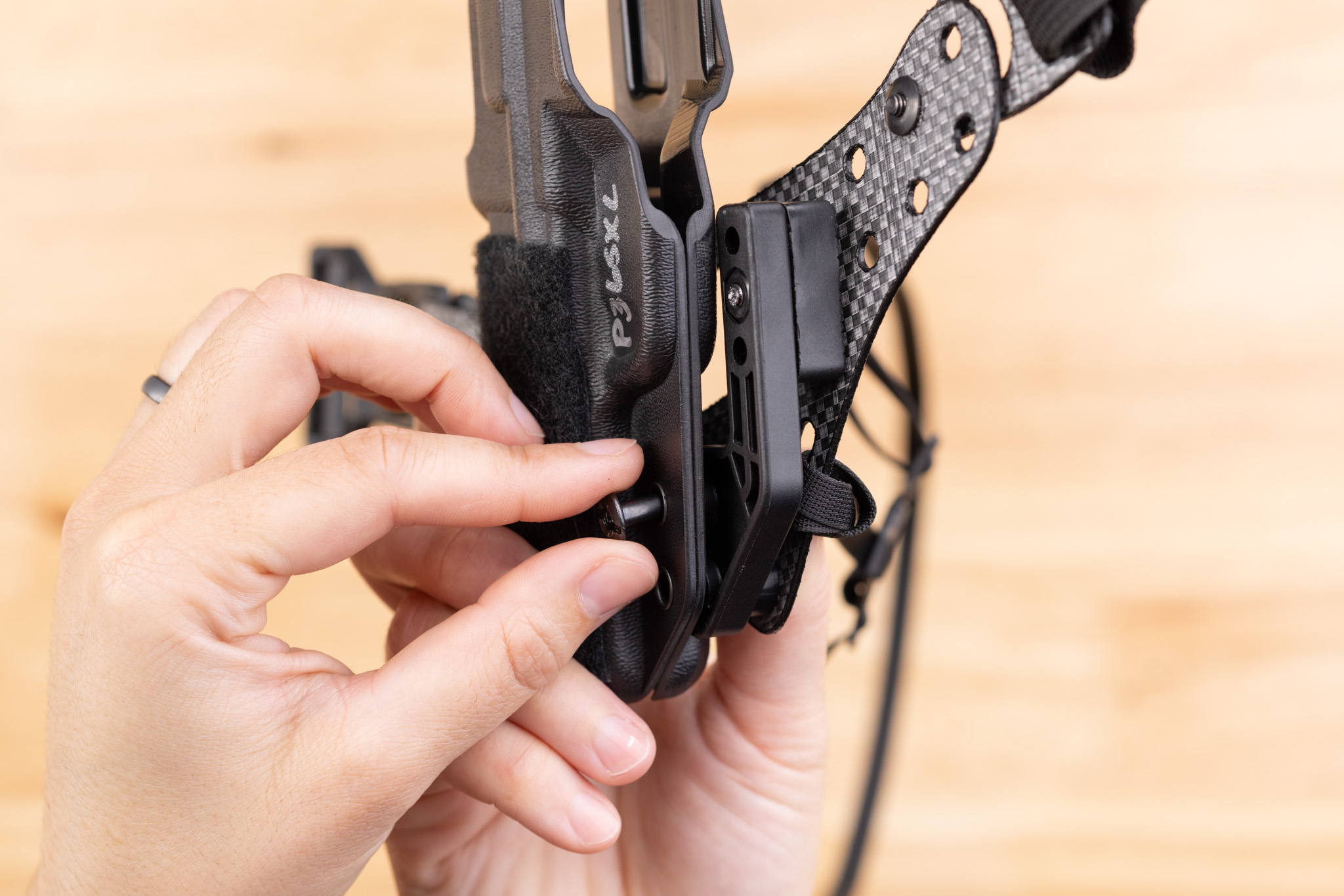 Photo of adding screw posts and tightening slightly.