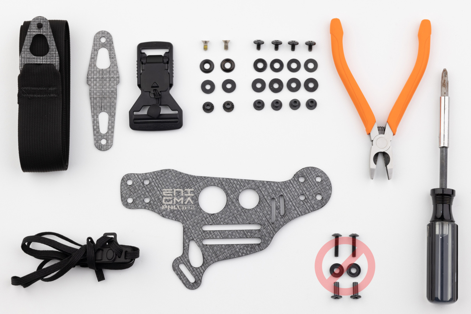 Photo of long screws and posts that are not used for Light Bearing Enigma assembly.