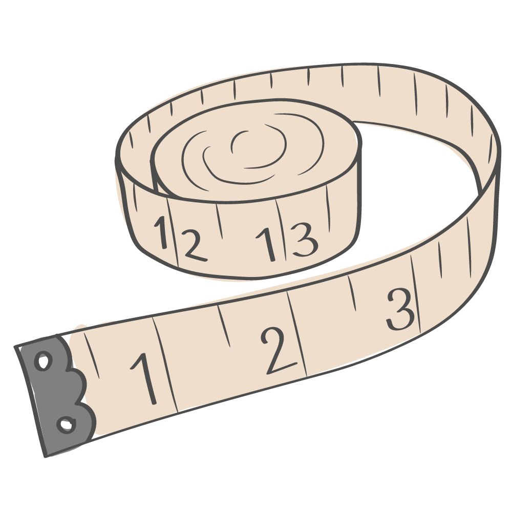Illustration of tape measure.